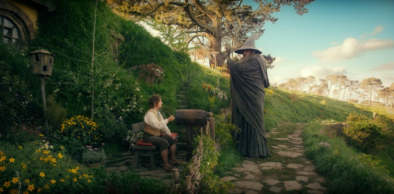 Gandalf (Ian McKellen) arrives at Bag End